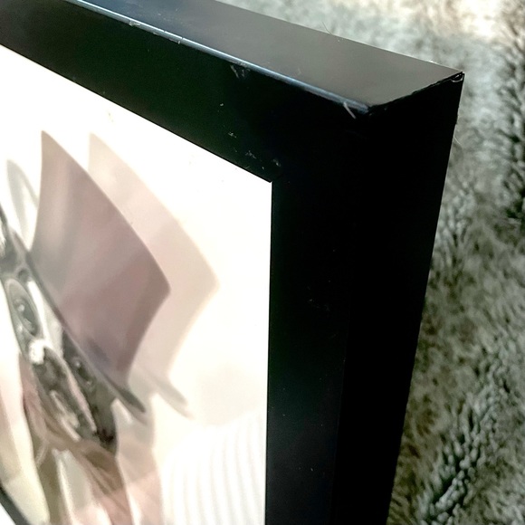 Frenchie Etched Glass Box Frame ◈ Monsieur Dapper Bow Tie Hat - Picture 3 of 4